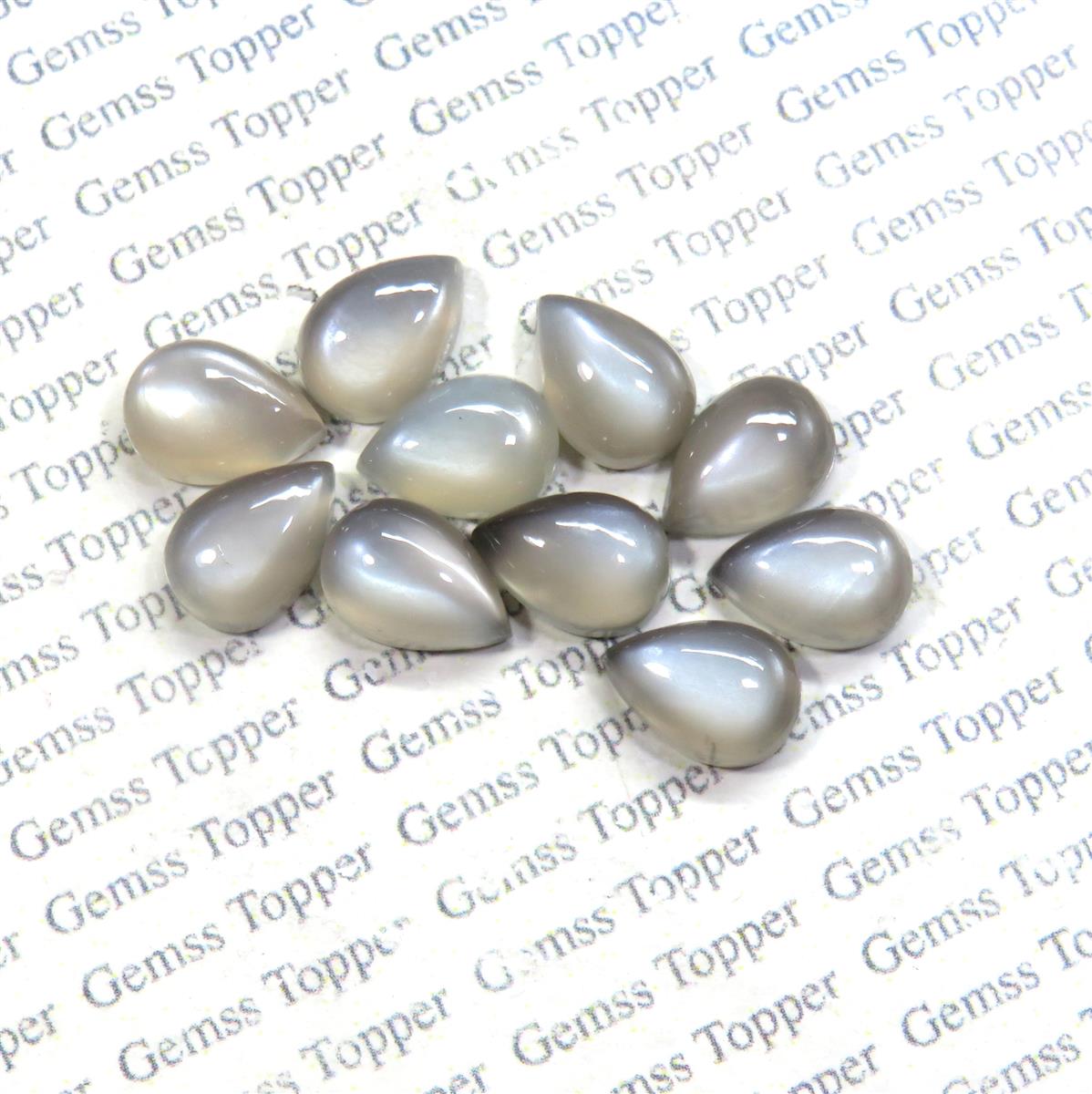 Grey Moonstone 6x9 mm Pear Cabochon